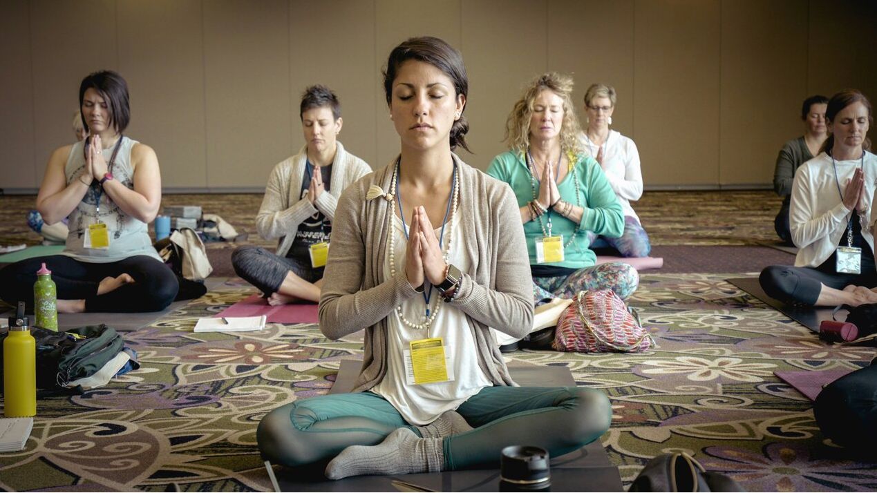 Yin posture with props